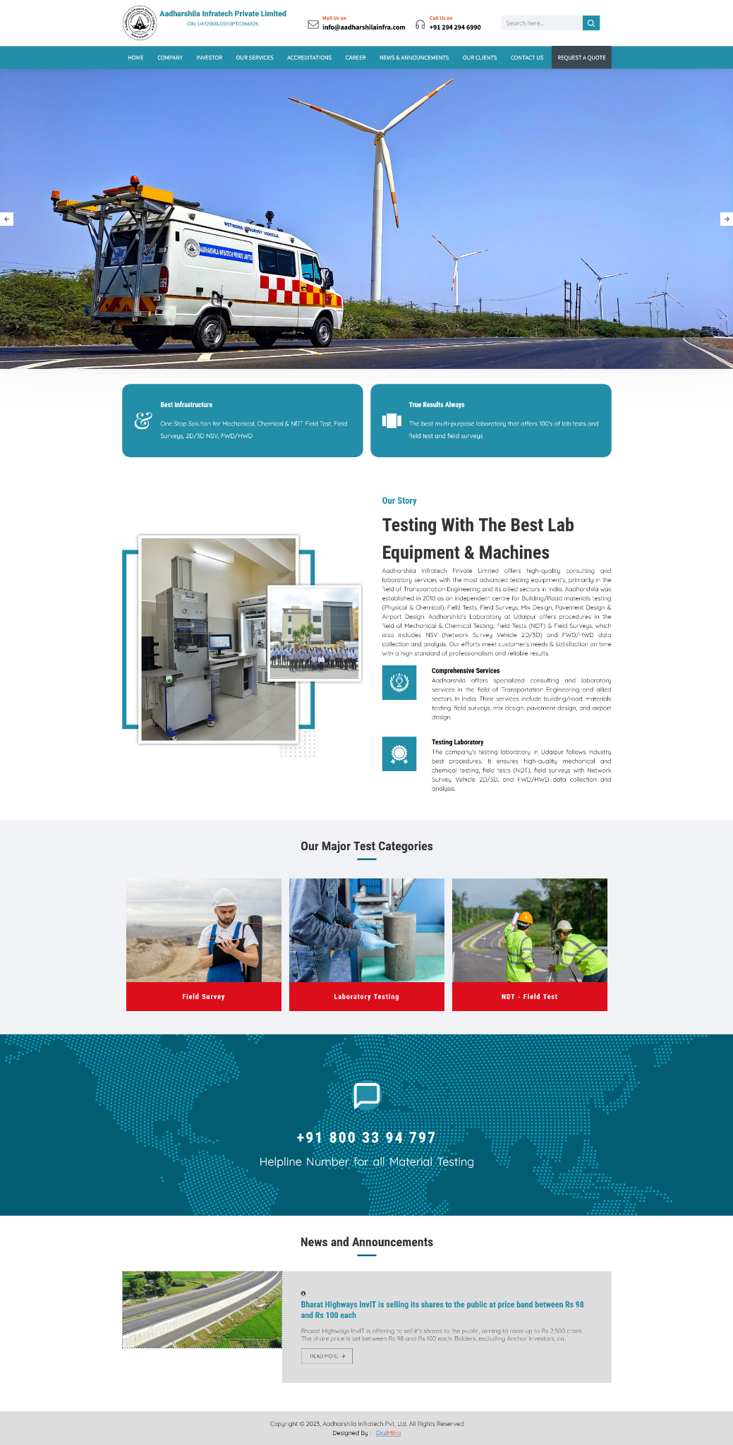 Infrastructure business website preview