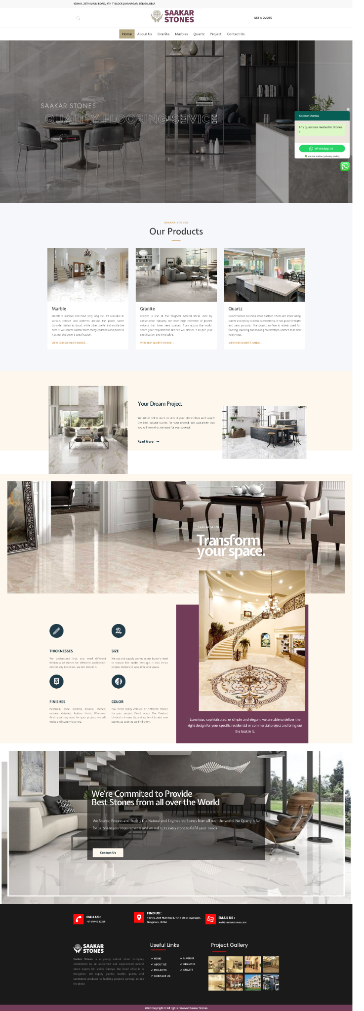 Natural stone website full page preview