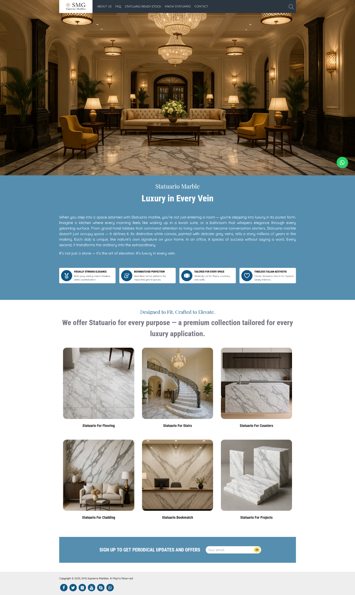 Luxury marble website full page preview