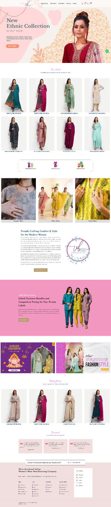VB Sons website full page preview